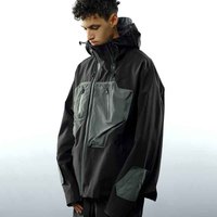 Veste à capuche double fermeture éclair pour homme, style mode personnalisé, coupe ample, hardshell, pour le printemps, les loisirs et les sports de plein air