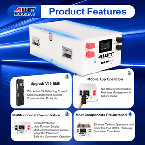 Stock UE 16KWh 15kwh 51.2V 280ah 314ah Batterie au lithium JK V19 BMS pour stockage d'énergie photovoltaïque pour système d'alimentation hors réseau de villa - Product Image 4