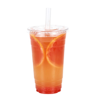 Gobelet en plastique transparent personnalisé avec impression, 12, 14, 16, 18, 20, 24 oz, jetable, autocollant DIY, pour boissons froides, café, jus de fruits, bubble tea
