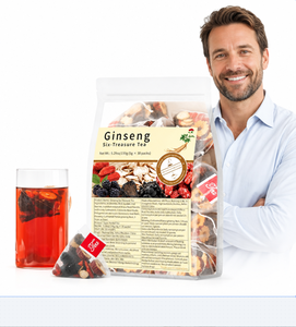 Tisana Benessere Uomo con Erbe Miscelate Ginseng Maca Cistanche Senza Caffeina - Tè dei Sei Tesori in Bustine Monodose - Product Image 1