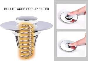 Tuyau d'évacuation des déchets d'évier de salle de bain en laiton avec filtre à rebond pour baignoire et application de cuisine - Product Image 5