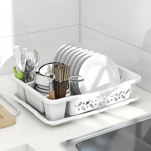 ชั้นวางจานและชามพลาสติกวางซ้อนกันได้สำหรับคว่ำจานและอ่างล้างจานแบบอเนกประสงค์แบบเรียบง่าย - Product Image 6