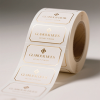 Autocollants d'étiquettes adhésives personnalisés durables en feuille d'or estampée imperméables avec protection UV et impression numérique