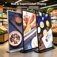 Boîtes lumineuses publicitaires LED pour affichage de menus sur table avec cadre fin et rétroéclairage uniforme pour café, restaurant, commerce de détail
