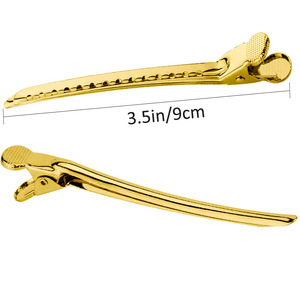 Pinces <span class=keywords><strong>à</strong></span> cheveux flexibles dorées personnalisées, idéales pour la permanente <span class=keywords><strong>en</strong></span> salon, la coupe, le tressage, les ondulations au doigt et l'entretien quotidien des coiffures. - Product Image 2