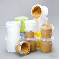 Seau en plastique PP vide avec couvercle transparent pour le stockage de liquides alimentaires, impression personnalisée, qualité alimentaire, écologique, tailles 1L/2L/3L/5L