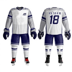 Ensemble Maillot et Pantalon de Hockey sur Glace LM pour Homme Adulte, Impression par Sublimation, Respirant, 100% Polyester, Thermocollage Sans Couture par Détection par Aiguille - Product Image 1