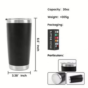 Gobelet isotherme personnalisé 20 oz en acier inoxydable, tasse à café thermique sous vide avec couvercle - Product Image 3