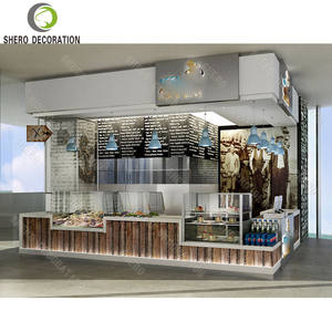 Conception de kiosque de centre commercial de café haut de gamme, conception moderne de vitrine de café avec éclairage LED, vitrine de présentation de café - Product Image 4