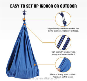 Popular Compression Red Nylon Elastic Therapy Autism <strong>Hammock</strong> Swing for Adults and Kids Indoor Outdoor <strong>Uk</strong> - Product Image 5