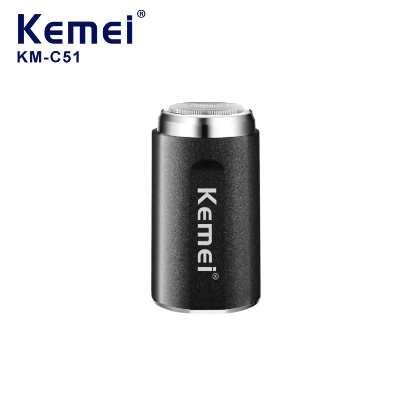KEMEI Km-C51 Máquina de barbear elétrica de lâmina única, mini barbeador elétrico portátil de bolso, mini barbeador elétrico portátil de bolso