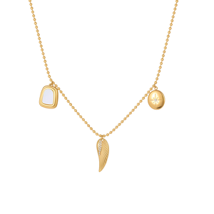 Collar de acero inoxidable - lujoso, exclusivo, versátil, con colgante en forma de cruz, colgante en forma de corazón, collar para mujer - Product Image 6