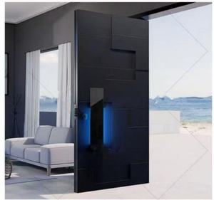 Puerta <span class=keywords><strong>de</strong></span> Entrada Inteligente <span class=keywords><strong>de</strong></span> Aluminio para Villa, Puerta Exterior Pivotante <span class=keywords><strong>de</strong></span> Metal, Puerta Frontal Moderna <span class=keywords><strong>de</strong></span> <span class=keywords><strong>Seguridad</strong></span> <span class=keywords><strong>de</strong></span> Aluminio Fundido - Product Image 2