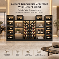 Cave à vin climatisée sur mesure Minghou, système de stockage de vin intégré pour projets de résidences de luxe, hôtels et bars