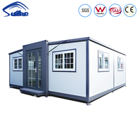 Conteneur modulaire préfabriqué à double aile extensible en acier pour dortoirs de construction, hébergements, bureaux et ateliers