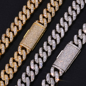 New Style Heavy Chunky <b>Iced</b> <b>Out</b> Moissanite Cuban Link <b>Chain</b> 925 Silver Hip Hop Custom Miami Necklace VVS1 GRA Tester Pass - Product Image 1