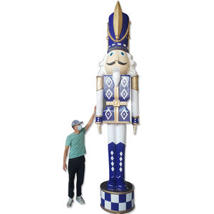 Parc d'attractions populaire grand jouet en résine décorations d'extérieur géantes noël casse-noisette armée soldats en fibre de verre - Product Image 2