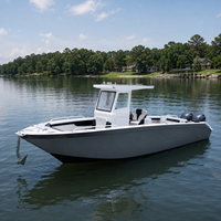 Nouveau Best-seller Bateau de pêche à console centrale en aluminium de 27 pieds, double moteur hors-bord, en alliage 5083, bateau d'extérieur avec vivier, pour la pêche en famille 6 personnes