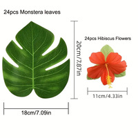 Décoration de table pour fête hawaïenne, fleur d'hibiscus artificielle de 11 cm, polyester écologique, inodore, utilisation en intérieur, salon, haute qualité