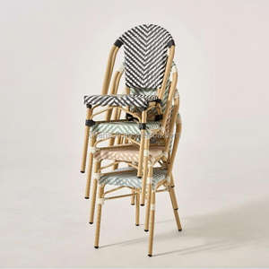 Silla de Jardín Estilo Bistro Francés para Restaurante, Cafetería, Patio, de Malla Impermeable, Ratán, Aluminio, Diseño Moderno, Resistente a los Rayos UV, para Dormitorio, Parque - Product Image 6