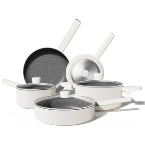 Vente directe d'usine sartenes de cocina blanc juego de ollas y sartenes blancas antiadherentes Batterie de cuisine en céramique - Product Image 1