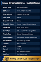 RHF55 توربو 14411AA700 14411-AA700 VB440057 VC440057 VA440057 VF48 لسوبارو إمبريزا WRX STI EJ20 EJ25