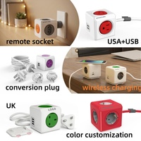 Multiprise portable Allemagne Cube avec 3 prises CA et 4 ports USB à charge rapide, certifiée CE GS, pour Berlin, Munich, maison et bureau