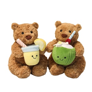 Nuevo Coral <span class=keywords><strong>Barcelona</strong></span> oso de peluche frutas llavero juguete Super suave Coco limón Soda muñeca peluche oso juguetes para regalo - Product Image 1