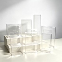 Boîtes d'emballage transparentes en PET, boîtes en plastique transparentes vides en PVC pour haut-parleurs, boîtes de rangement en plastique de grande taille avec fond automatique