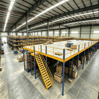 HONGXIN Étagère de mezzanine en acier robuste sans boulons, en acier laminé à froid, revêtement poudré, résistant à la corrosion, réglable et personnalisable