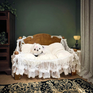 Lit rétro en bois massif pour petits chiens avec fermeture à bouton Maisons et meubles OEM pour animaux de compagnie pour chats maltais du Yorkshire - Product Image 6