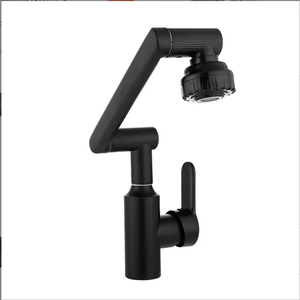 Nouveau Design <span class=keywords><strong>Noir</strong></span> Mat <span class=keywords><strong>Mitigeur</strong></span> En Acier Inoxydable Pliant Rotation Multifonctionnel Salle De Bains Lavabo Robinet Moderne Monotrou - Product Image 4