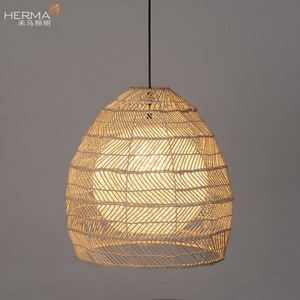 Herma Rattan Pendant Light 35cm 45cm 50cm 60cm Diameter E27 Bulb Round Shape For Living Room Bedroom Dining Room - Product Image 4
