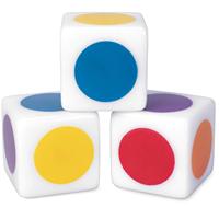 Mini cube rond et carré pour enfants, 16mm, 6 faces, pour l'apprentissage des couleurs, l'étude, couleur primaire, dés en acrylique