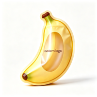 Op maat gemaakte bananenvormige, voedselveilige staande pouch met venster en ritssluiting, plastic verpakkingstas voor gedroogd fruit