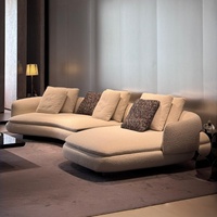 Nouveau Canapé d'Angle Arc Haut de Gamme Vivienne 2026 en Velours, Forme Personnalisée, Style Crème Moyen, Design Combiné en Mousse