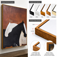 Decoración para el Hogar, Lienzo Hecho a Mano, Alas de Ángel con Textura 3D, Pinturas Minimalistas Contemporáneas, Arte Mural de Mariposa Dorada y Negra