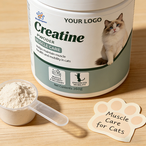 ผงสร้างกล้ามเนื้อครีเอทีน OEM/ODM ผลิตภัณฑ์เสริมอาหารครีเอทีนสำหรับแมวพร้อมวิตามินดี3 ช่วยเสริมสร้างการเจริญเติบโตของกล้ามเนื้อและสุขภาพข้อต่อ - Product Image 1