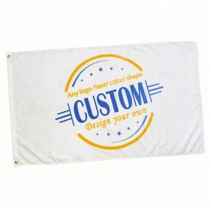 ธงพิมพ์ดิจิทัลรักษ์โลก แบบแขวน/ติดตั้งได้ทุกที่ ทุกขนาด ทุกโลโก้ ทุกดีไซน์ ผ้าโพลีเอสเตอร์ 100D สีขาว รูปทรงสี่เหลี่ยมผืนผ้า - Product Image 1