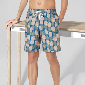 Men's Breathable Eco-Friendly High Waist Drawstring <b>Shorts</b> Set Digital Printing 100% Polyester Canvas Fabric Low MOQ OEM Custom - Product Image 1