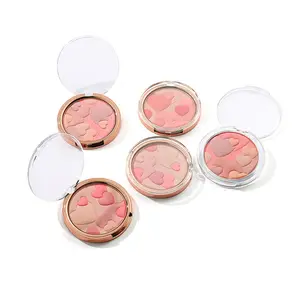 H221 5 Colors petal blush palette private label Lasting Pigment Blusher Powder Cosmetics Face Modification Makeup heart blusher