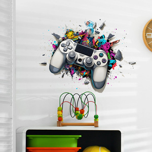 Nuovi Adesivi Murali 3D Impermeabili in PVC per Camere da Letto di Ragazzi, Design Innovativo a Tema Videogiochi, Decorazione Domestica - Product Image 6
