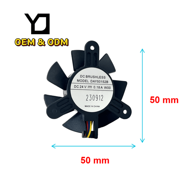 OEM/ODM Electric 50x50x15mm 24V 0.18A 8000RPM DC Cooling Brushless Axial Fan with Ball Bearing
