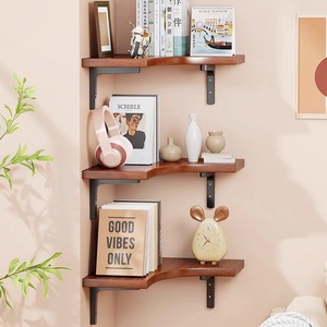 <b>Corner</b> Wall Shelf Three Layer MDF <b>Storage</b> <b>Unit</b> For Living Room Durable Design - Product Image 3