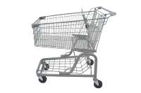 Chariot de courses en fil d'acier pour la vente en gros et au détail, utilisation en supermarché, structure en maille de qualité supérieure, protection contre la corrosion par galvanisation