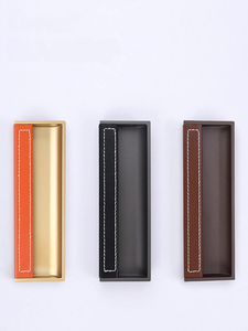 Luxury Recessed Leather Hidden Pull Handles Inset Slot Leather Grips for Wardrobe Cabinet <strong>Doors</strong> &amp; Drawers - Product Image 1