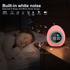 Personalizado cabecera lindo <span class=keywords><strong>Emoji</strong></span> LED lámpara niños altavoz niños despertar sueño entrenador Smart Touch luz Natural amanecer reloj despertador - Product Image 4