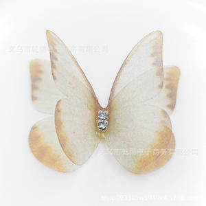 Jepit Rambut Kupu-kupu Sutra 3D Print Laris Manis, Buatan Tangan 5cm, Aksesoris Kain Berkilau, Gaya Manis, Modis untuk Pesta - Product Image 4