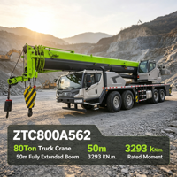 Grue mobile robuste d'occasion 80t à 4 essieux montée sur camion pour le soutien des travaux miniers et la manutention de charges lourdes
