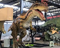 Modèle de dinosaure réaliste en silicone Monolophosaurus, animatronique télécommandé fait main pour les parcs d'aventure en plein air et les zones pour enfants